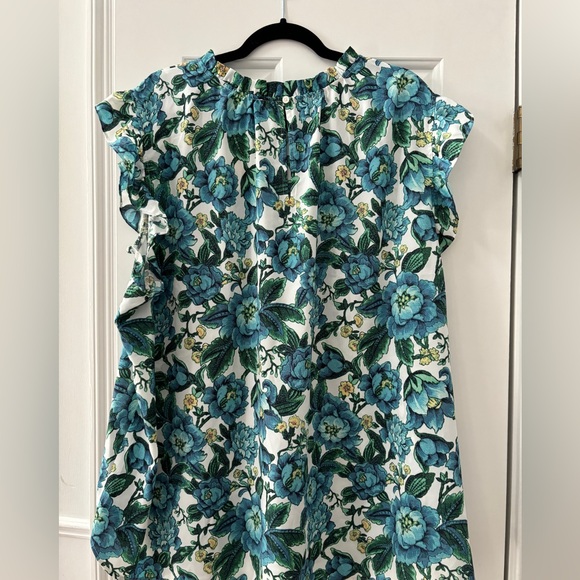 Loft Plus Size 26 Blue Floral Blouse NWT - Picture 7 of 8